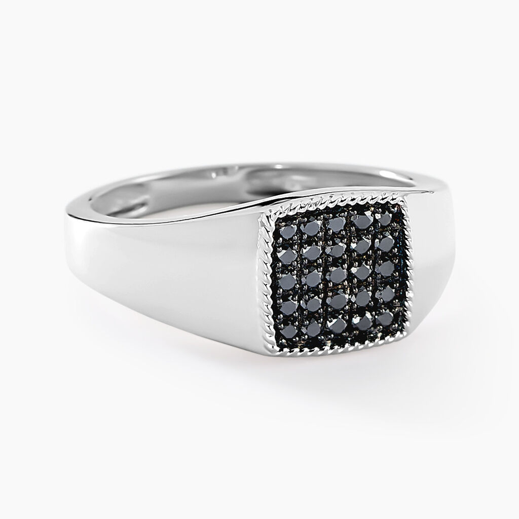 Chevalière Zack Or Blanc Diamant - Chevalières Homme | Histoire d’Or