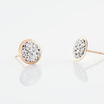 Boucles D'oreilles Puces Edmee Cercle 0 Or Rose Strass - Clous d'oreilles Femme | Histoire d&rsquo;Or