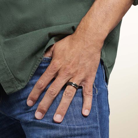 Bague Phebus Him Cosme Acier Noir - Bagues fantaisie Homme | Histoire d’Or