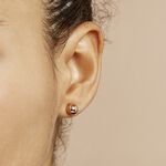 Boucles D'oreilles Puces Fidelia Boule Or Rose - Clous d'oreilles Femme | Histoire d&rsquo;Or