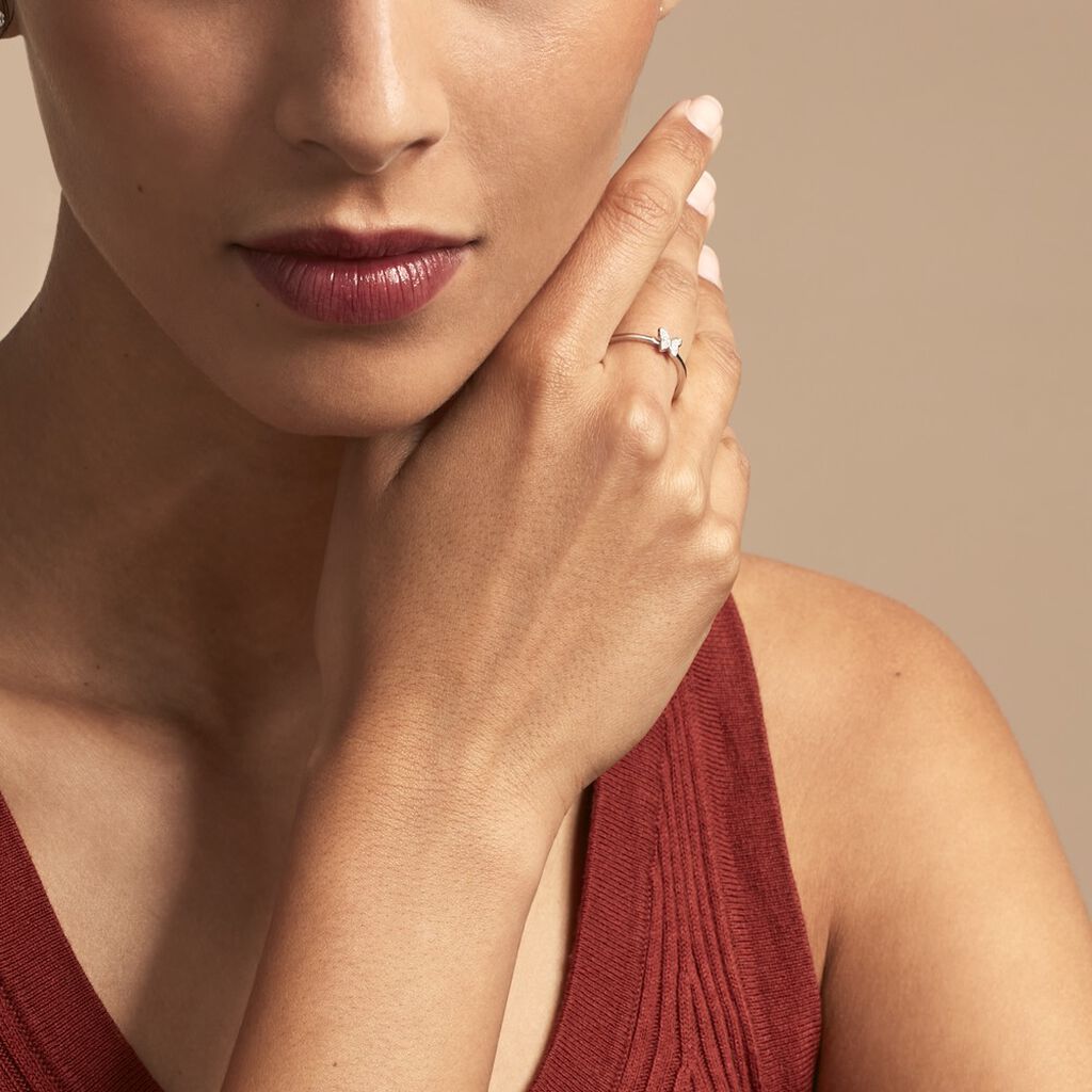 Bague Cadfan Argent Blanc Oxyde De Zirconium - Bagues avec pierre Femme | Histoire d’Or