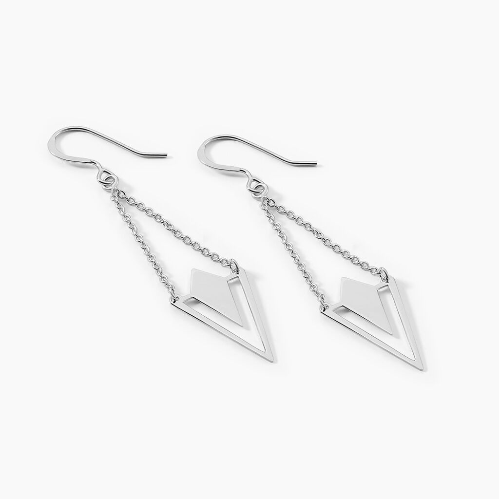 Boucles D'oreilles Pendantes Tylee Argent Blanc - Boucles d'oreilles fantaisie Femme | Histoire d’Or