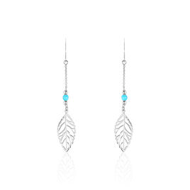 Boucles D'oreilles Pendantes Grethel Argent Blanc Turquoise - Boucles d'oreilles fantaisie Femme | Histoire d’Or