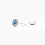 Boucles D'oreilles Puces Auxana Argent Blanc Oxyde De Zirconium - Boucles d'oreilles fantaisie Femme | Histoire d&rsquo;Or