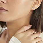 Boucles D'oreilles Puces Bridie Argent Blanc Pierre De Synthese - Boucles d'oreilles fantaisie Femme | Histoire d&rsquo;Or