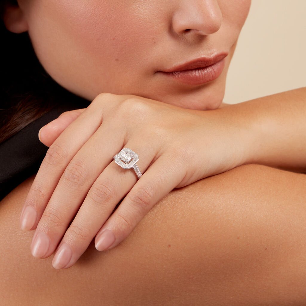Bague Collection 1986 Or Blanc Diamant - Bagues avec pierre Femme | Histoire d’Or