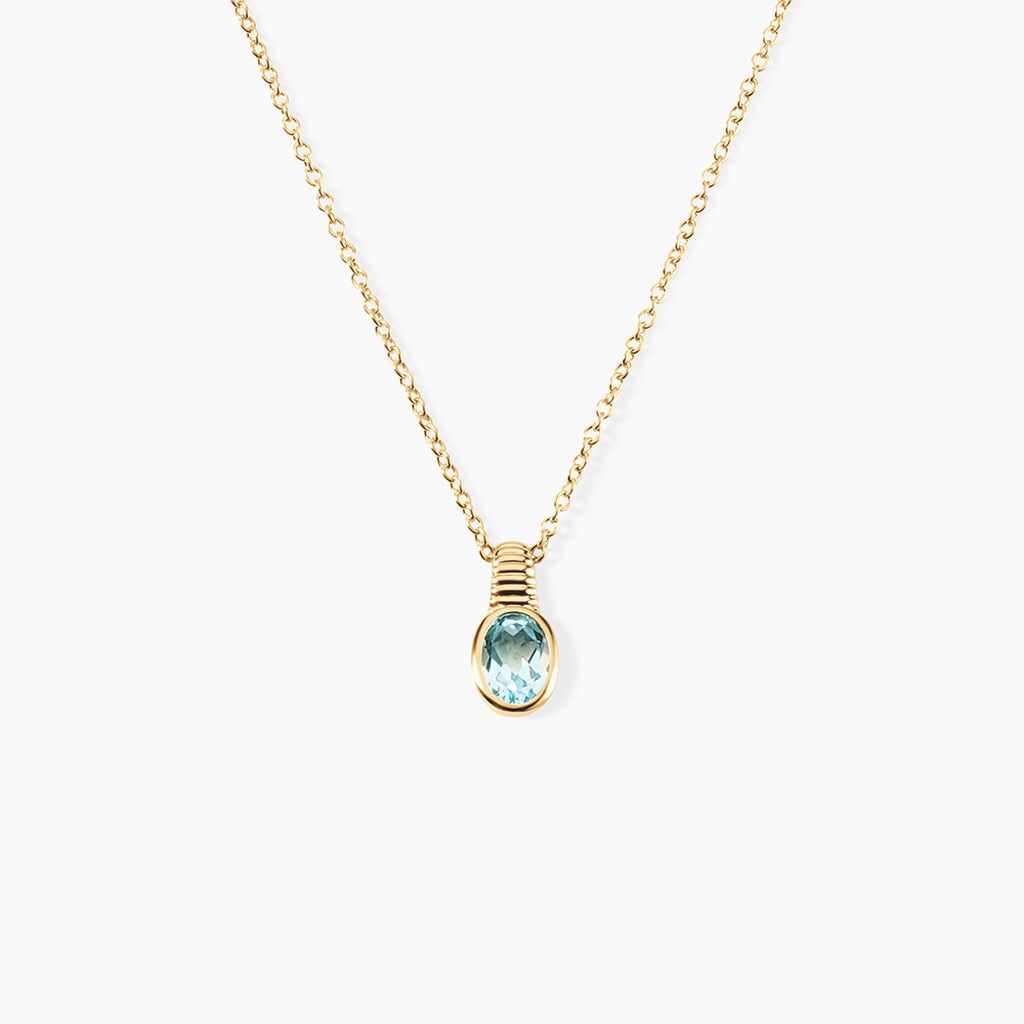 Collier Hila Argent Dor&eacute; A L'Or 750/1000 Topaze - Bijoux avec pierres Femme | Histoire d&rsquo;Or