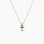 Collier Hila Argent Dor&eacute; A L'Or 750/1000 Topaze - Bijoux avec pierres Femme | Histoire d&rsquo;Or