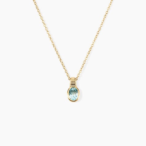 Collier Hila Argent Dor&eacute; A L'Or 750/1000 Topaze - Bijoux avec pierres Femme | Histoire d&rsquo;Or