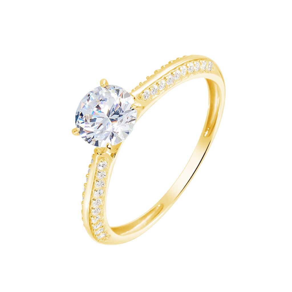 Bague Solitaire Veronique-marie Or Jaune Oxyde De Zirconium - Bagues solitaires Femme | Histoire d&rsquo;Or