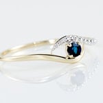 Bague Or Jaune Karmele Saphir - Bagues solitaires Femme | Histoire d&rsquo;Or