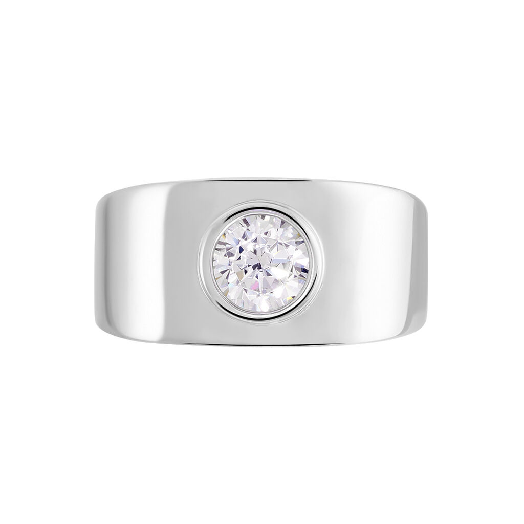 Bague Solitaire Electre Argent Blanc Oxyde De Zirconium - Bagues solitaires Femme | Histoire d&rsquo;Or