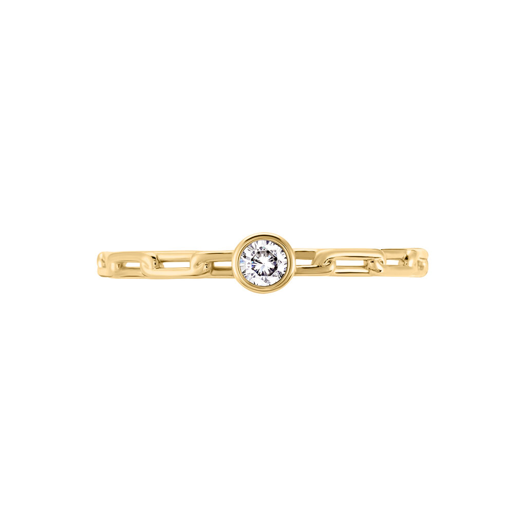 Bague Grady Plaqué Or Jaune Oxyde De Zirconium - Bagues solitaires Femme | Histoire d’Or