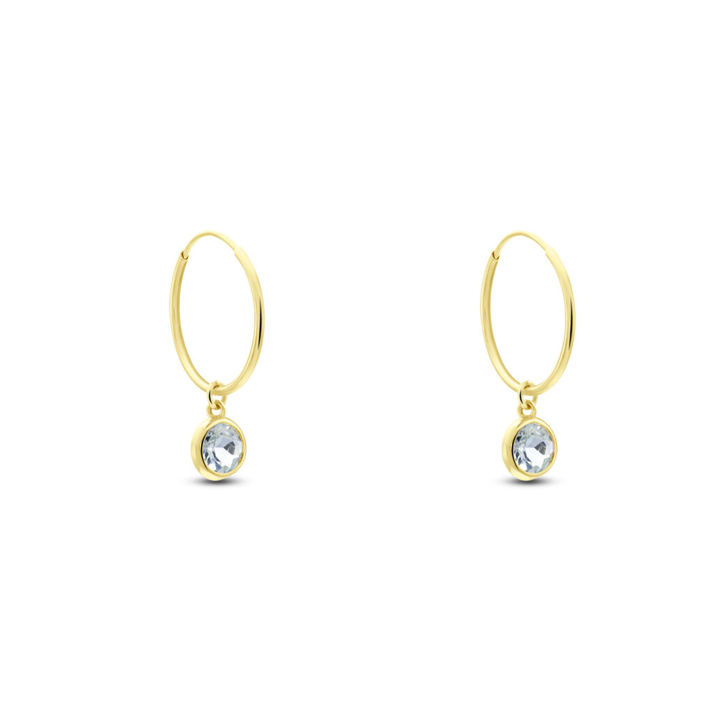 Créoles Or Jaune Topaze Azur - Boucles d'oreilles créoles Femme | Histoire d’Or