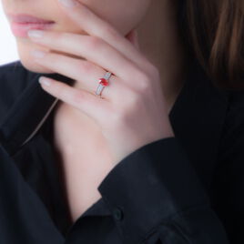 Bague Crista Or Blanc Rubis Et Diamant - Bagues solitaires Femme | Histoire d’Or