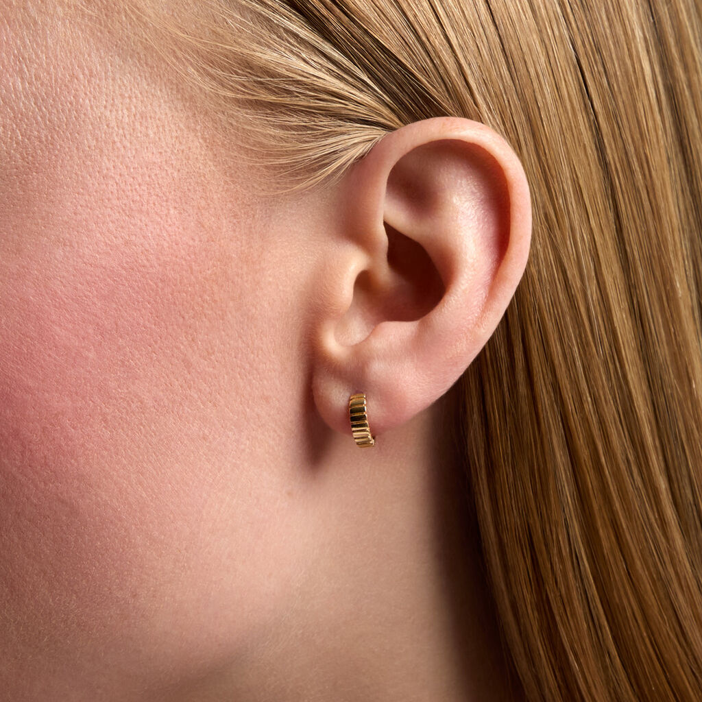 Cr&eacute;oles Dorofei Argent Dor&eacute; A L'Or 750/1000 - Boucles d'oreilles cr&eacute;oles Femme | Histoire d&rsquo;Or