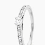 Bague Finella Platine Blanc Diamant - Bagues solitaires Femme | Histoire d&rsquo;Or