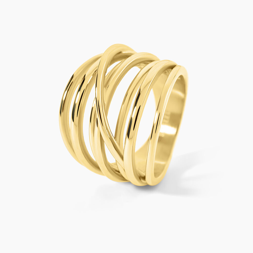 Bague Gold Aura Acier Jaune - Bagues fantaisie Femme | Histoire d&rsquo;Or