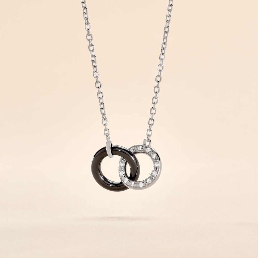 Collier Dina Argent Blanc Céramique Et Oxyde De Zirconium -  Femme | Histoire d’Or