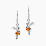 Boucles D'oreilles Pendantes Argent Blanc Abellia Ambre - Boucles d'oreilles fantaisie Femme | Histoire d&rsquo;Or