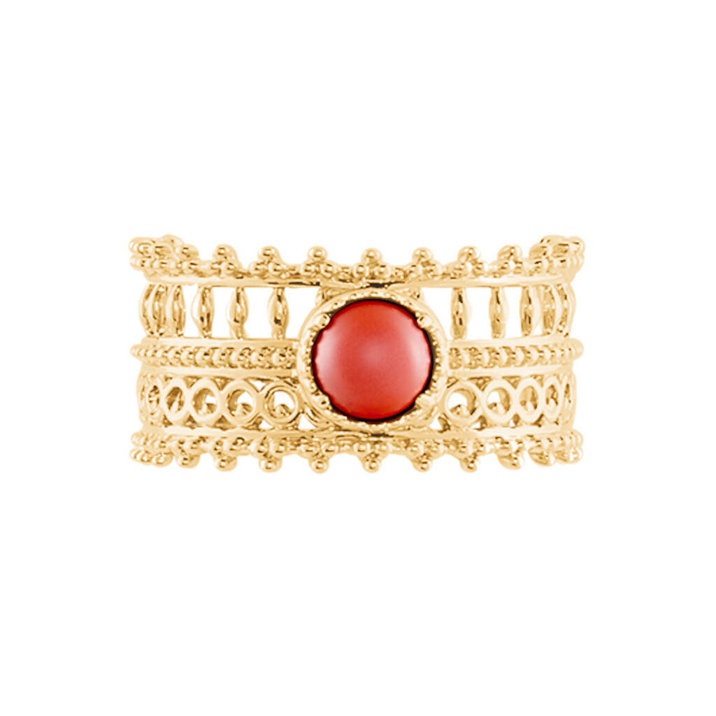Bague Naim Plaque Or Jaune Pierre De Synthese - Bagues solitaires Femme | Histoire d’Or