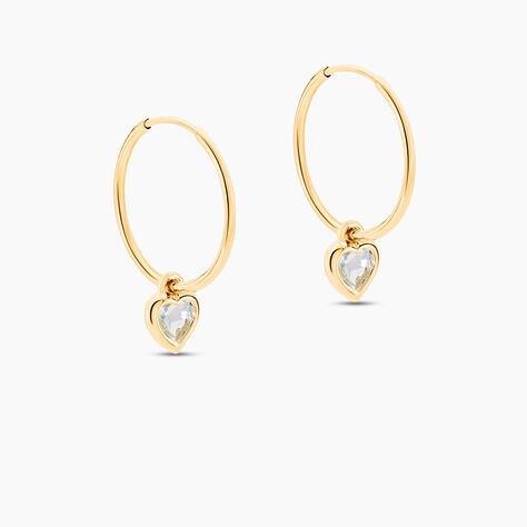 Cr&eacute;oles Marsie Coeur Or Jaune Topaze - Boucles d'oreilles cr&eacute;oles Femme | Histoire d&rsquo;Or