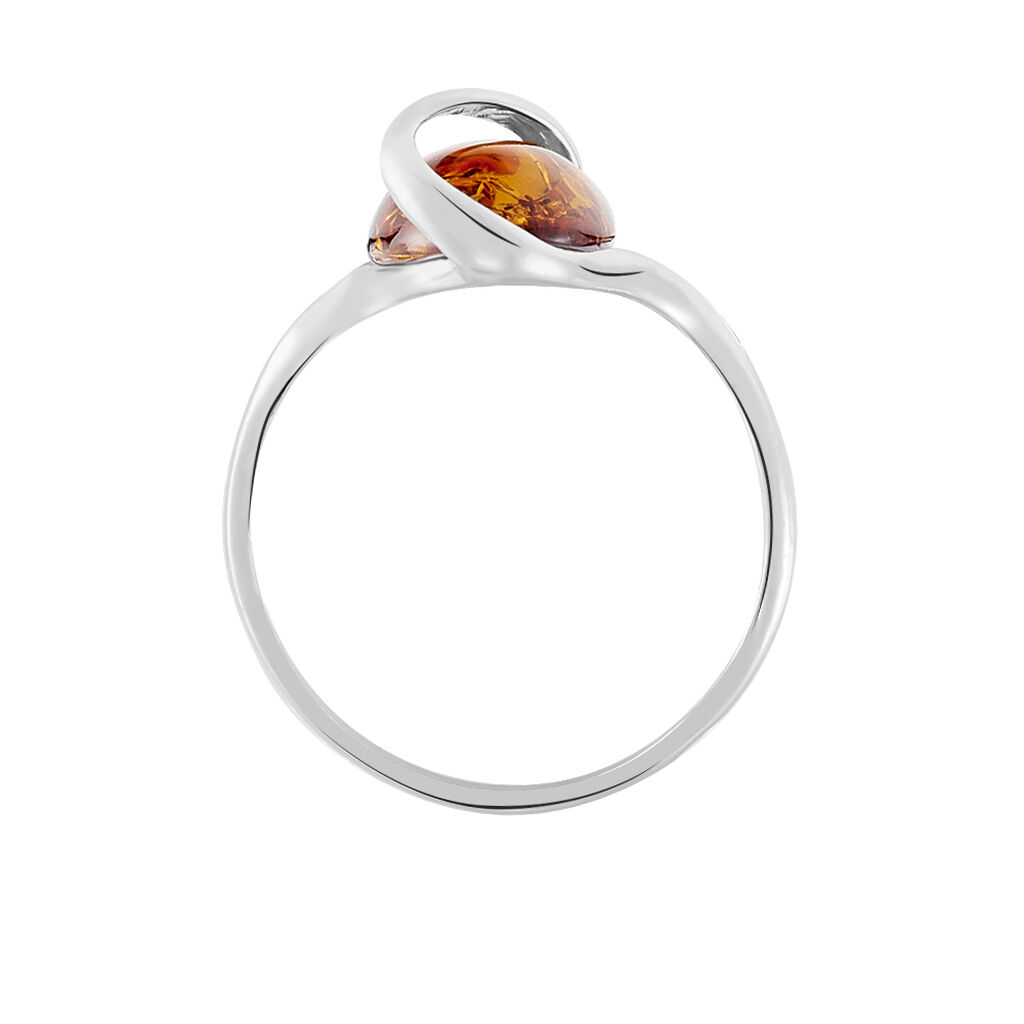 Bague Argent Blanc Leeloo Ambre - Bagues solitaires Femme | Histoire d’Or