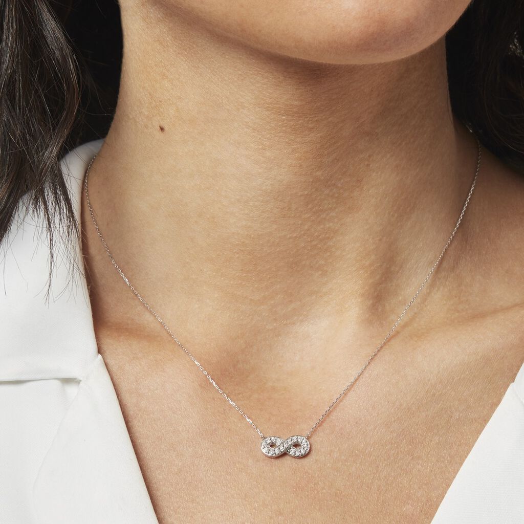 Collier Or Blanc Chlotildane Diamants - Colliers Femme | Histoire d’Or