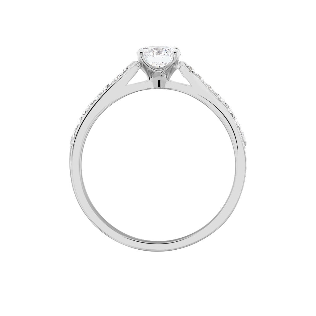 Bague Solitaire Laetitia Or Blanc Diamant Synthetique - Bagues solitaires Femme | Histoire d’Or