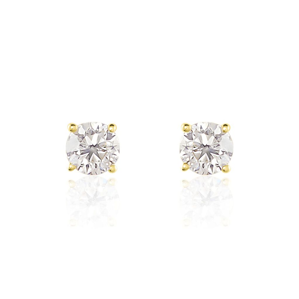 Boucles D'oreilles Puces Or Jaune Victoria Diamants - Clous d'oreilles Femme | Histoire d&rsquo;Or