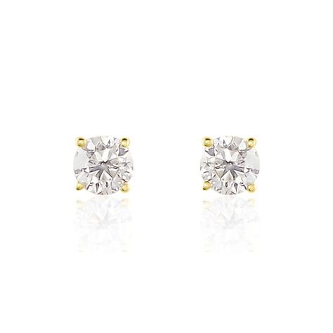 Boucles D'oreilles Puces Or Jaune Victoria Diamants - Clous d'oreilles Femme | Histoire d&rsquo;Or
