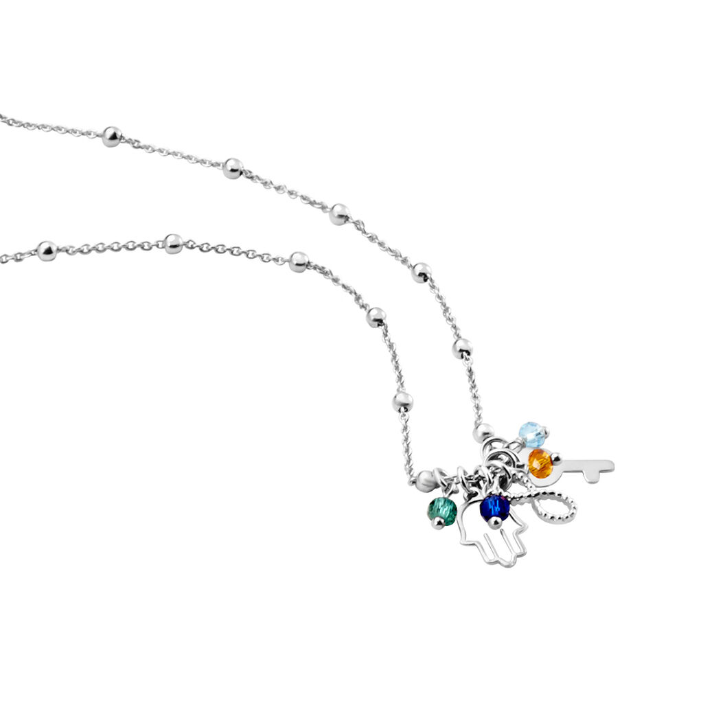 Collier Argent Blanc Niccolo Pierres Artificelles - Colliers fantaisie Femme | Histoire d’Or