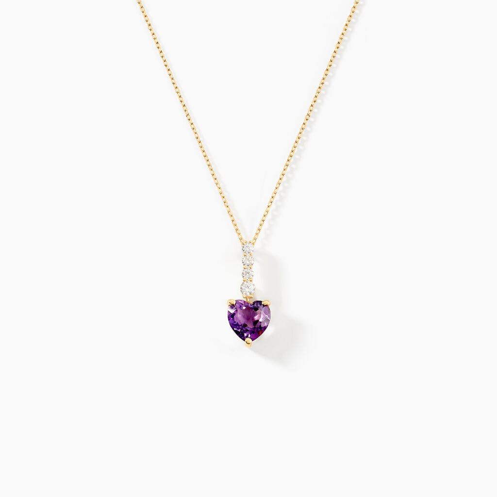 Collier Fany Or Jaune Améthyste Oxyde De Zirconium - Colliers Femme | Histoire d’Or