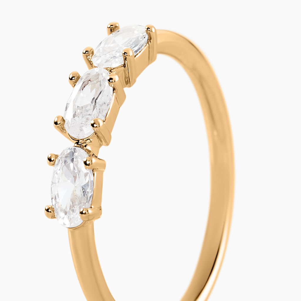 Bague Milenna Plaque Or Jaune Oxyde De Zirconium - Bagues avec pierre Femme | Histoire d&rsquo;Or