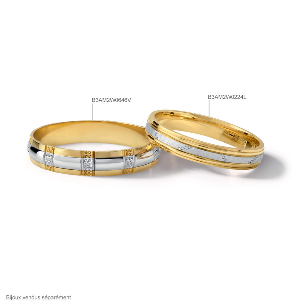 Alliance Tyssia Ruban Plat Or Bicolore - Alliances Famille | Histoire d’Or