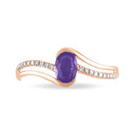 Bague Anja Or Rose Amethyste Et Diamant - Bagues solitaires Femme | Histoire d&rsquo;Or