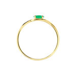 Bague Emotion Or Jaune Emeraude Diamant - Bagues solitaires Femme | Histoire d&rsquo;Or