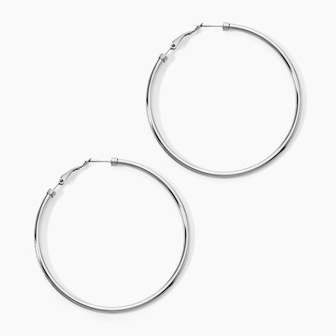 Cr&eacute;oles Carmeline Acier Blanc - Boucles d'oreilles cr&eacute;oles Femme | Histoire d&rsquo;Or