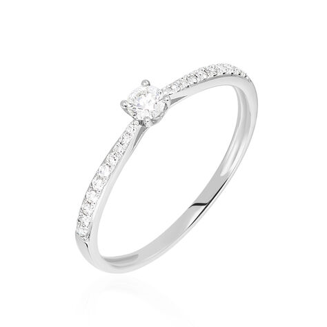 Bague Solitaire Hemera Or Blanc Diamant - Bagues solitaires Femme | Histoire d’Or