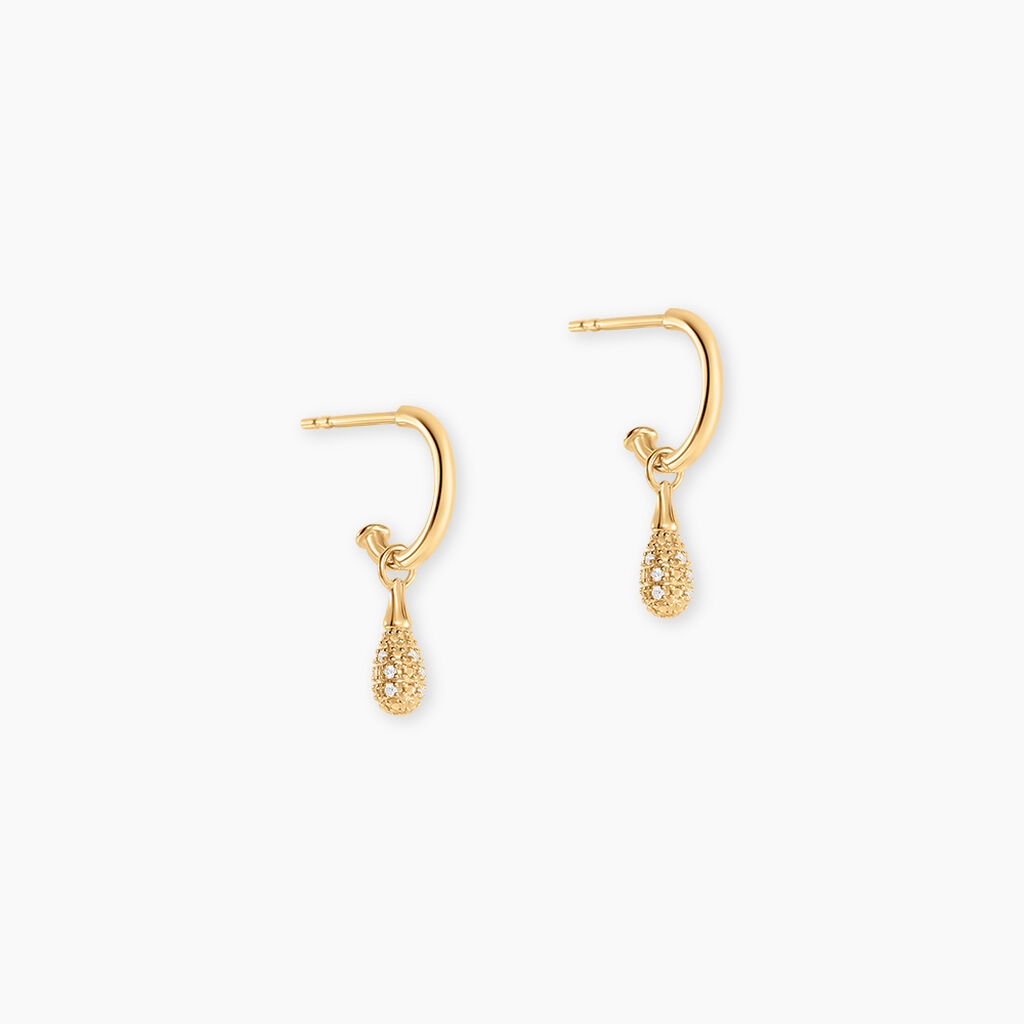 Cr&eacute;oles Roscoe Or Jaune Diamant - Boucles d'oreilles cr&eacute;oles Femme | Histoire d&rsquo;Or