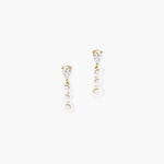 Boucles D'Oreilles Pendantes Ka&euml;la Argent Dor&eacute; A L'Or 750/1000 Perle De Culture Oxyde De Zirconium - Boucles d'oreilles pendantes Femme | Histoire d&rsquo;Or