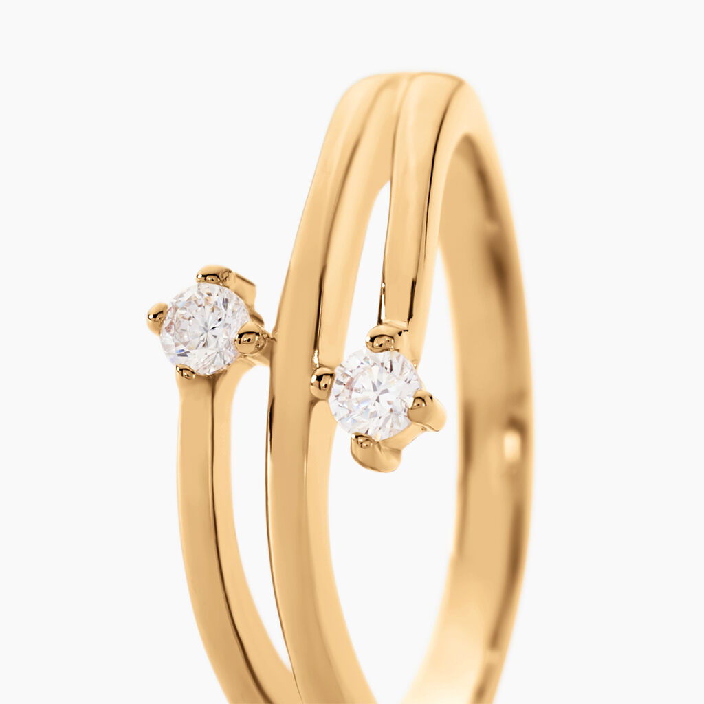 Bague Ana-lou Plaque Or Jaune Oxyde De Zirconium - Bagues avec pierre Femme | Histoire d&rsquo;Or
