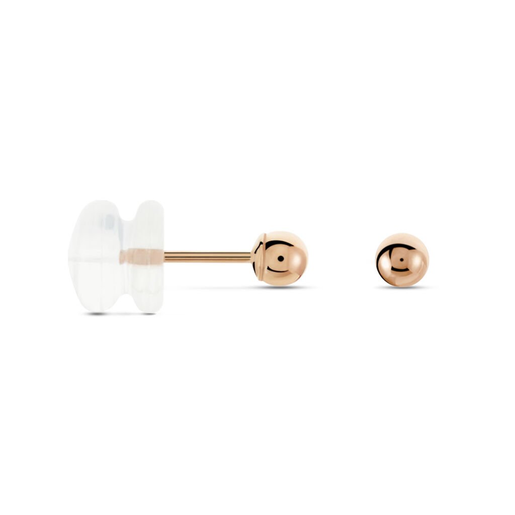 Boucles D'oreilles Puces Or Rose Fidelia - Clous d'oreilles Femme | Histoire d’Or