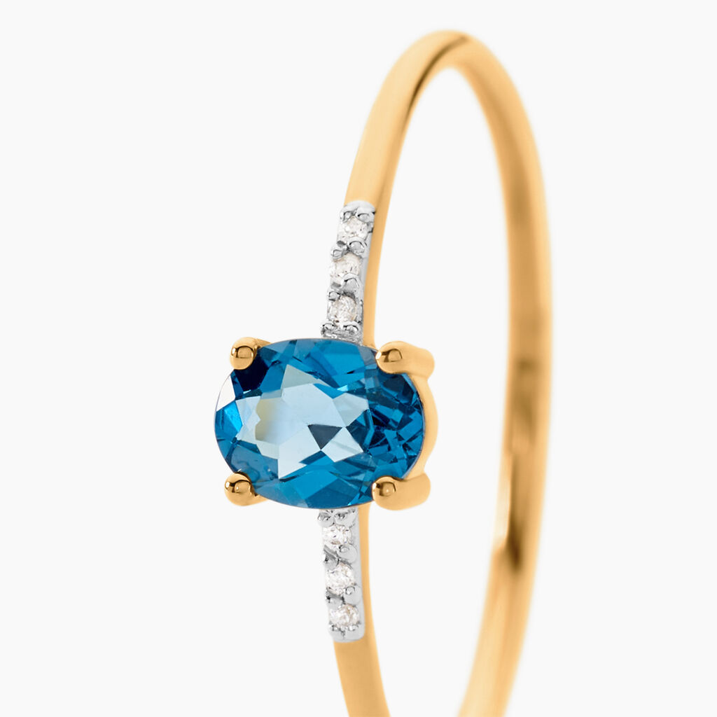 Bague Or Jaune Jehane Topaze Oxydes De Zirconium - Bagues solitaires Femme | Histoire d’Or