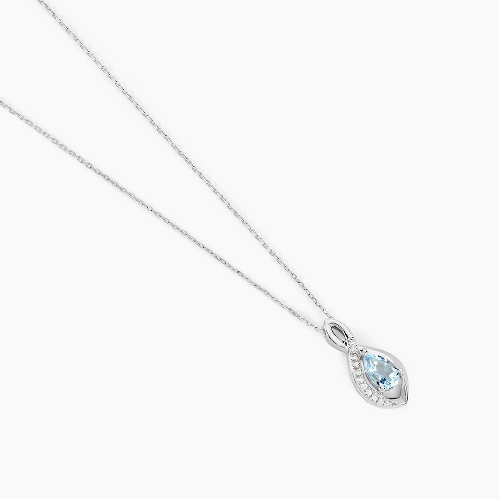 Collier Dalil Or Blanc Topaze Oxyde - Colliers Femme | Histoire d&rsquo;Or