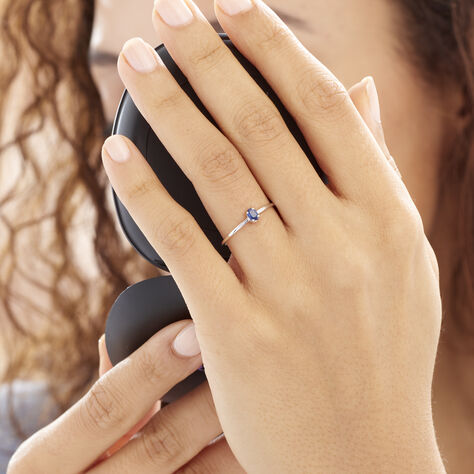 Bague Solitaire Dota Or Blanc Saphir - Bagues solitaires Femme | Histoire d’Or