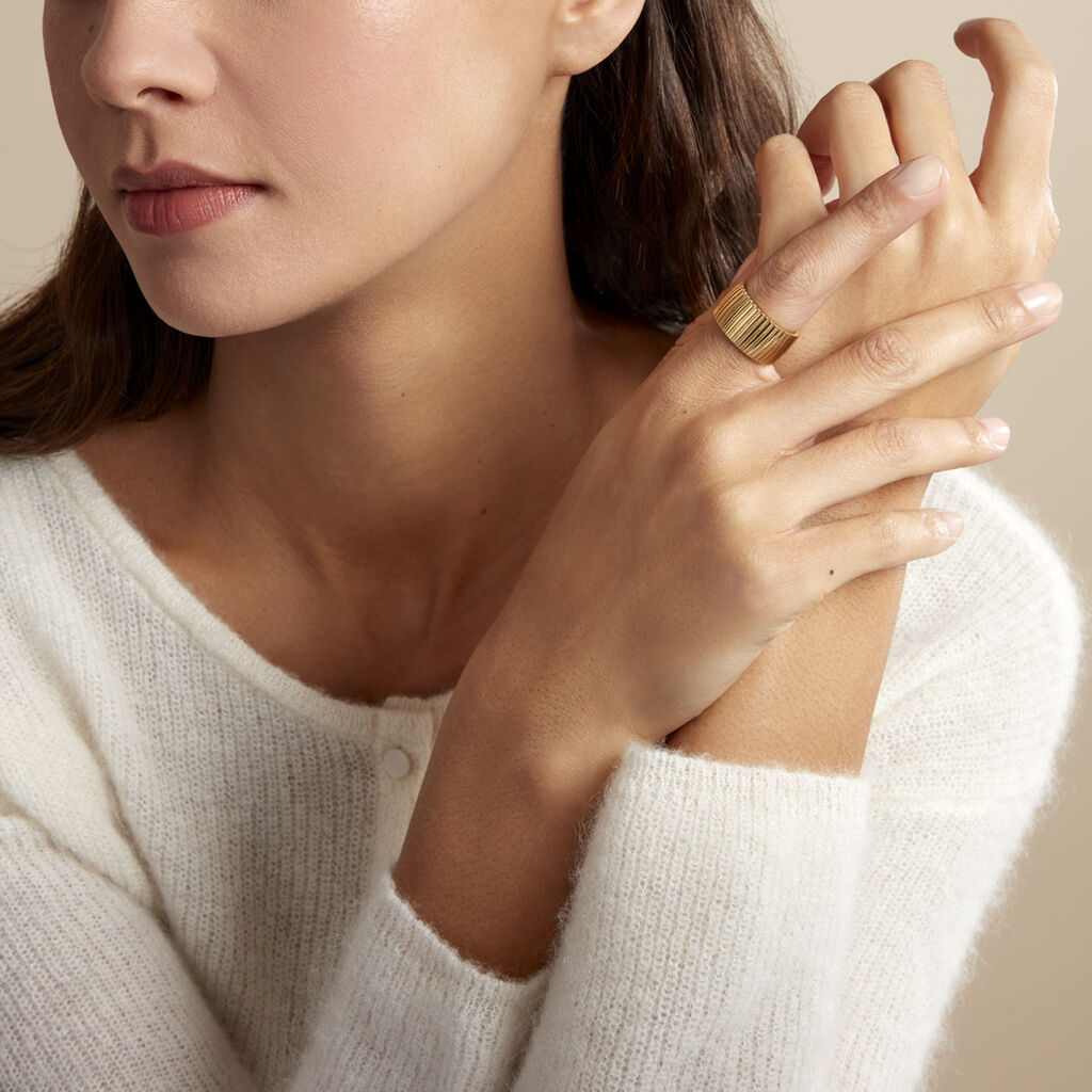 Bague Sicily Acier Doré - Bagues fantaisie Femme | Histoire d’Or