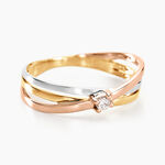 Bague Solitaire Gisla Or Tricolore Diamant - Bagues solitaires Femme | Histoire d&rsquo;Or