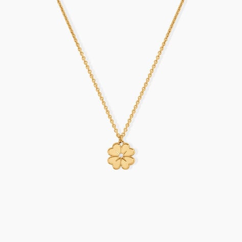Collier Nacrea Argent Dor&eacute; A L'Or 750/1000 Oxyde De Zirconium - Colliers Femme | Histoire d&rsquo;Or
