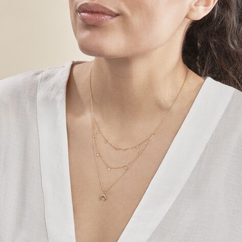 Collier Sadhba Plaqué Or Jaune Oxyde De Zirconium - Colliers doubles et triples chaînes Femme | Histoire d’Or